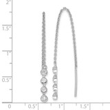 Sterling Silver Rhodium-plated Polished CZ Threader Earrings - QE-5C47C447-5466