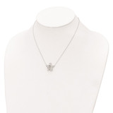 Sterling Silver Rhodium-plated Polished CZ Turtles 16 inch with a 2 inch extention Necklace