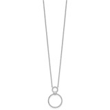 Sterling Silver Rhodium-plated Polished CZ Two Circles 17.75 inch Necklace
