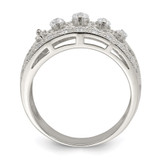 Sterling Silver Rhodium-plated Polished CZ Vintage Ring - QR-4761FF47-3518