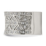 Sterling Silver Rhodium-plated Polished CZ Vintage Ring - QR-C24B173F-1100