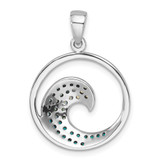 Sterling Silver Rhodium-Plated Polished CZ Wave Pendant - PL-C6DC41DA-3221