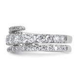 Sterling Silver Rhodium-plated Polished CZ Wrapped Band Size 6 Ring