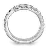 Sterling Silver Rhodium-plated Polished CZ Wrapped Band Size 7 Ring