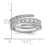 Sterling Silver Rhodium-plated Polished CZ Wrapped Band Size 8 Ring