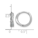 Sterling Silver Rhodium-plated Polished CZ -X- Round Hinged Hoop Earrings - QE-EE5F3D15-7521