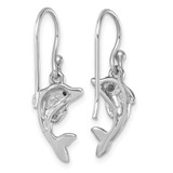 Sterling Silver Rhodium-plated Polished Dolphin Dangle Earrings - PL-F6082CEC-1477