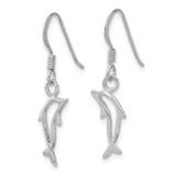 Sterling Silver Rhodium-plated Polished Dolphin Dangle Earrings - QE-300EE744-1549
