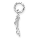 Sterling Silver Rhodium-plated Polished Dolphin Pendant