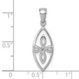 Sterling Silver Rhodium-plated Polished Fancy Celtic Knot Pendant