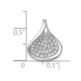 Sterling Silver Rhodium-plated Polished Fancy Curved CZ Pendant