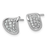 Sterling Silver Rhodium-plated Polished Fancy Curved CZ Post Earrings