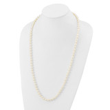 14k 7-8 mm White Near-Round Freshwater Cultured Pearl 28 inch Necklace