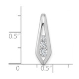 Sterling Silver Rhodium-plated Polished Fancy CZ Kite-shaped Chain Slide Pendant