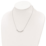 Sterling Silver Rhodium-plated Polished Fancy CZ Necklace