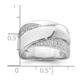 Sterling Silver Rhodium-plated Polished Fancy CZ Size 7 Ring