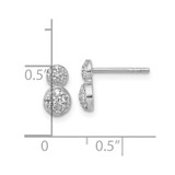 Sterling Silver Rhodium-plated Polished Fancy CZ Two Circles Post Earrings