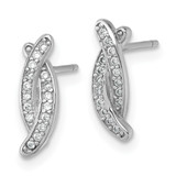 Sterling Silver Rhodium-plated Polished Fancy CZ -X- Post Earrings