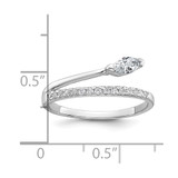 Sterling Silver Rhodium-plated Polished Fancy Marquise and Round CZ Size 6 Ring