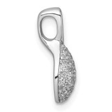 Sterling Silver Rhodium-plated Polished Fancy Teardrop CZ Chain Slide Pendant