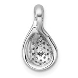 Sterling Silver Rhodium-plated Polished Fancy Teardrop CZ Chain Slide Pendant