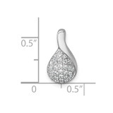 Sterling Silver Rhodium-plated Polished Fancy Teardrop CZ Chain Slide Pendant