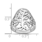 Sterling Silver Rhodium-plated Polished Fancy Tree Size 8 Ring