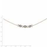 Sterling Silver Rhodium-plated Polished Filigree Bead Necklace