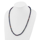 14k 7-8mm Black Near-Round Freshwater Cultured Pearl 24 inch Necklace