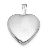 Sterling Silver Rhodium-plated Polished Front/Brushed Back 16mm Heart Locket