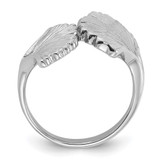 Sterling Silver Rhodium-Plated Polished Ginkgo Leaf Ring - QR-1649152C-7345