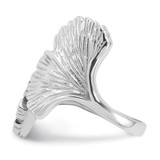 Sterling Silver Rhodium-Plated Polished Ginkgo Leaf Ring - QR-1649152C-7345