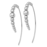 Sterling Silver Rhodium-plated Polished Graduated Beads Threader Earrings - QE-09C12CA4-5815
