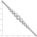 Sterling Silver Rhodium-plated Polished Graduated CZ Bracelet