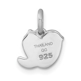 Sterling Silver Rhodium-plated Polished Green/Pink/Yellow Enamel Heart And Moon Childrens Pendant