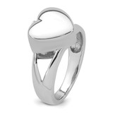 Sterling Silver Rhodium-plated Polished Heart Ash Holder Size 7 Ring