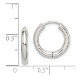 Sterling Silver Rhodium-plated Polished Hollow Hinged Hoop Earrings - QE-033B71EC-8594