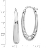 Sterling Silver Rhodium-plated Polished Hollow Oval Hoop Earrings - QE-C534BBF4-1472