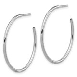 Sterling Silver Rhodium-plated Polished Hollow Tube C-Hoop Earrings - QE-6D260800-1936