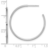 Sterling Silver Rhodium-plated Polished Hollow Tube C-Hoop Earrings - QE-6D260800-1936