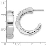 Sterling Silver Rhodium-plated Polished Hoop Post Earrings - QE-3EC3EECD-3992