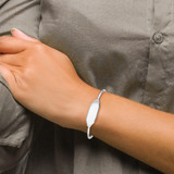 Sterling Silver Rhodium-plated Polished ID Children's Cuff Bangle - QB-18F70906-6380