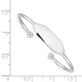 Sterling Silver Rhodium-plated Polished ID Children's Cuff Bangle - QB-91FC93BA-7274