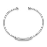 Sterling Silver Rhodium-plated Polished ID Children's Cuff Bangle - QB-C6F1C498-7204