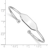Sterling Silver Rhodium-plated Polished ID Children's Cuff Bangle - QB-C6F1C498-7204