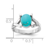 Sterling Silver Rhodium-Plated Polished Imitation Turquoise Ring - QR-5C8EC756-4997