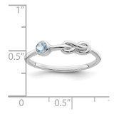 Sterling Silver Rhodium-plated Polished Infinity Aquamarine Ring - QB-F1679C2E-5068