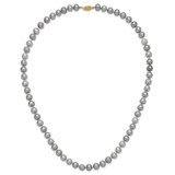 14K 7-8mm Grey Near Round Freshwater Cultured Pearl 20 inch Necklace