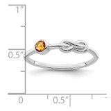 Sterling Silver Rhodium-plated Polished Infinity Citrine Ring - QB-3B42383E-9173