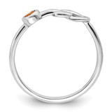 Sterling Silver Rhodium-plated Polished Infinity Citrine Ring - QB-712F5BD0-5118